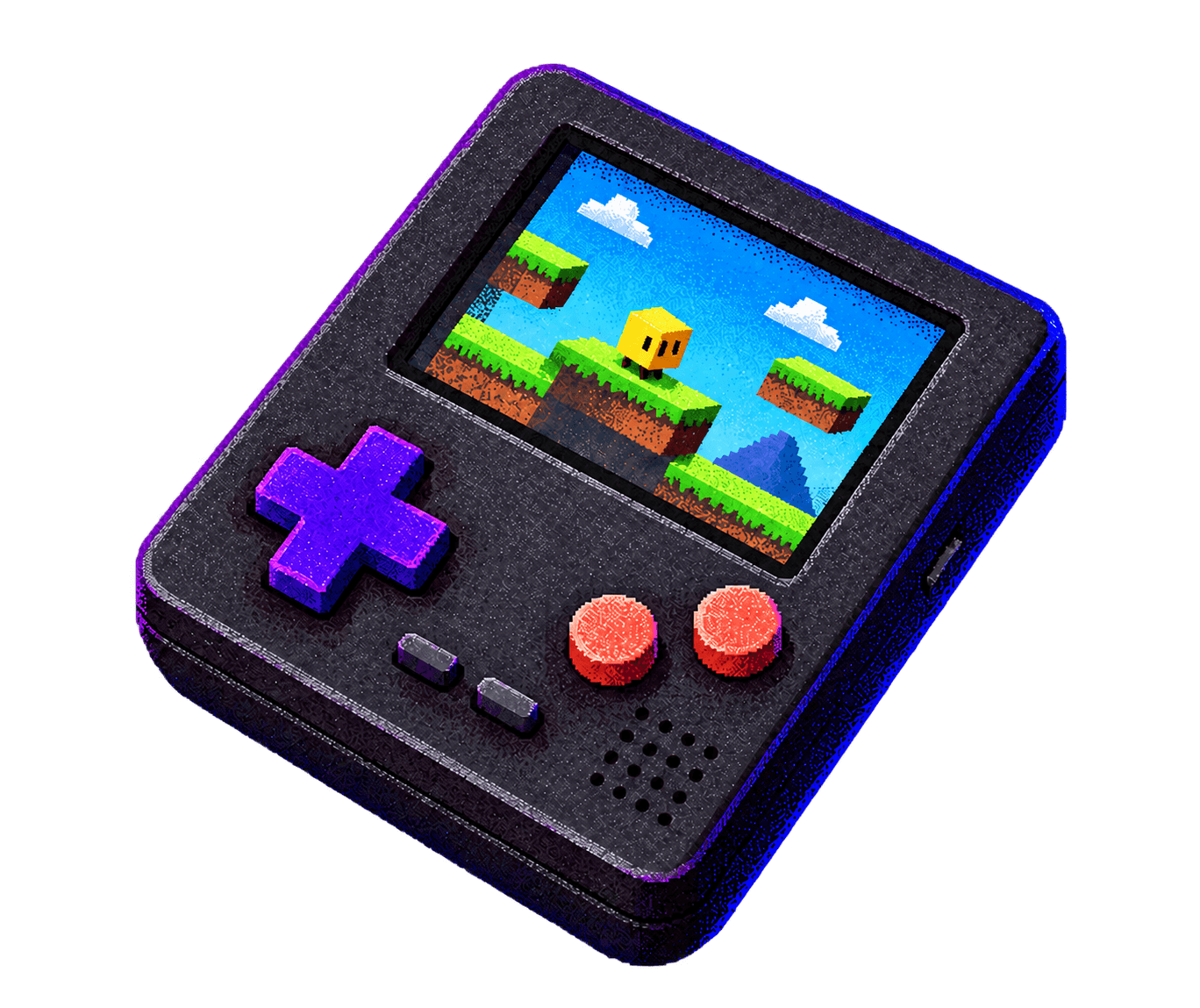 Illustration of a handheld game console